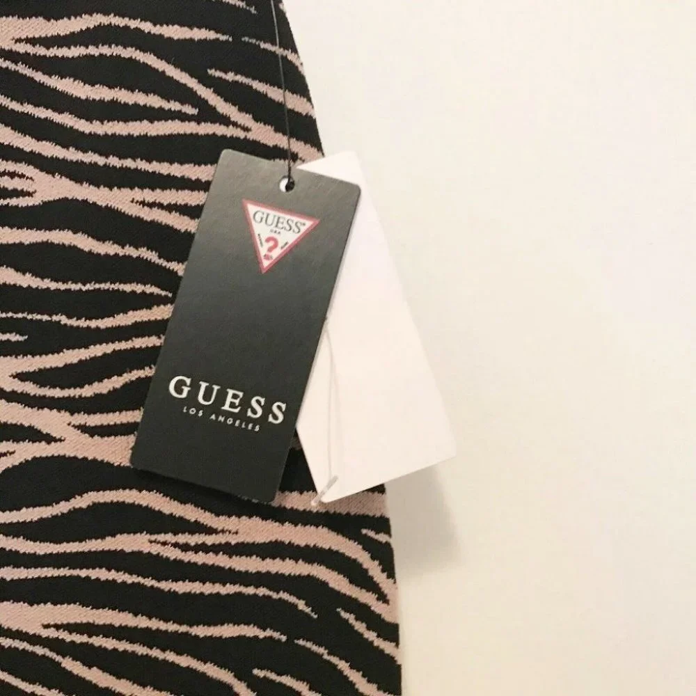 GUESS Animal Print Kingdom Stripe Jacquard Mirage Super Stretch Knit skirt New - Picture 7 of 11